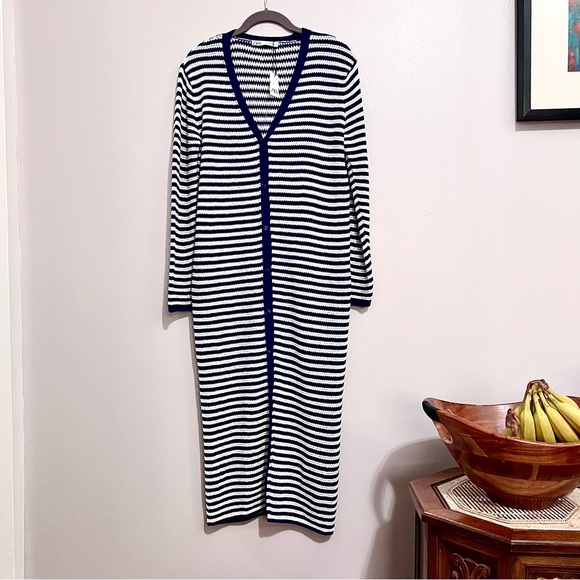 NWT Zara Midi Knitted Striped Cardigan - Picture 2 of 15